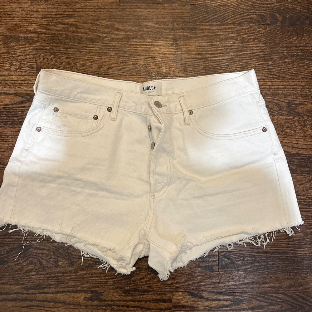 Agolde Jean shorts - white